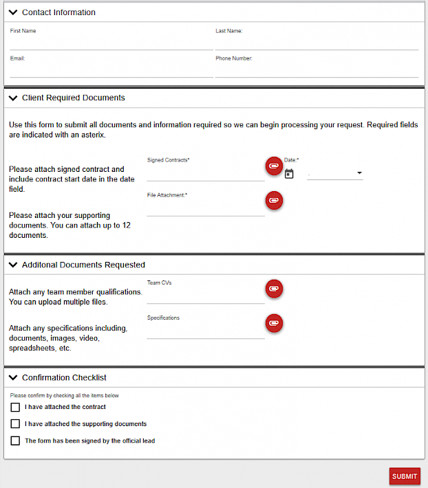 document collection form example